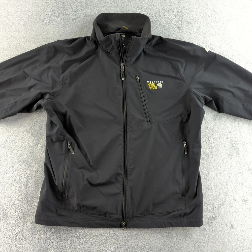 Mountain Hardwear Softshell Jacket Mens XL Black Full Zip Hiking Outdoor
